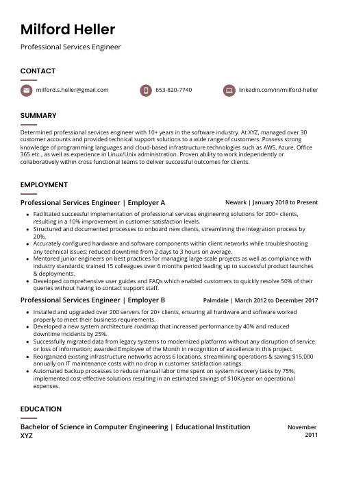 professional resume writing service engineering