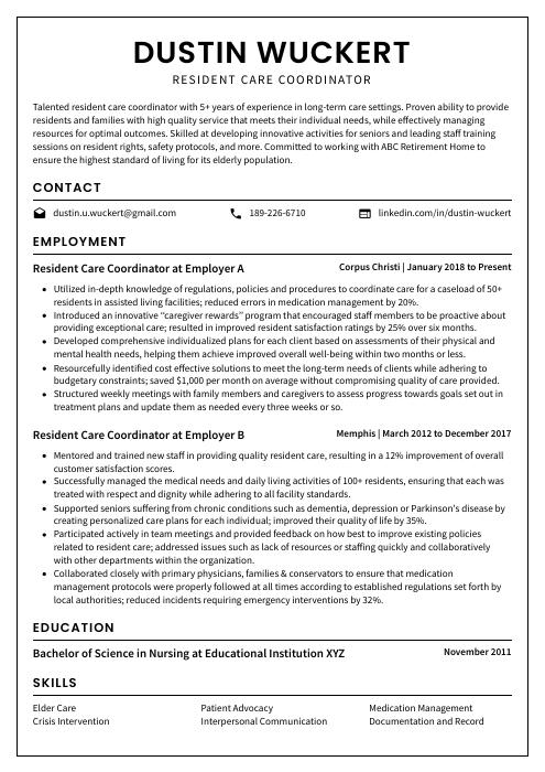 resident-care-coordinator-resume-cv-example-and-writing-guide